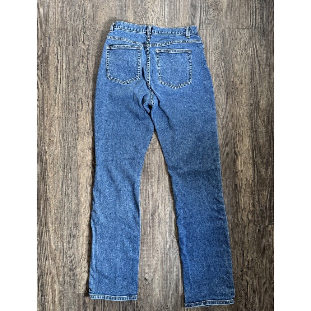 Caslon Blue Medium Denim Cotton High Rise Ankle Straight Leg Jeans Size 10L - Picture 8 of 8